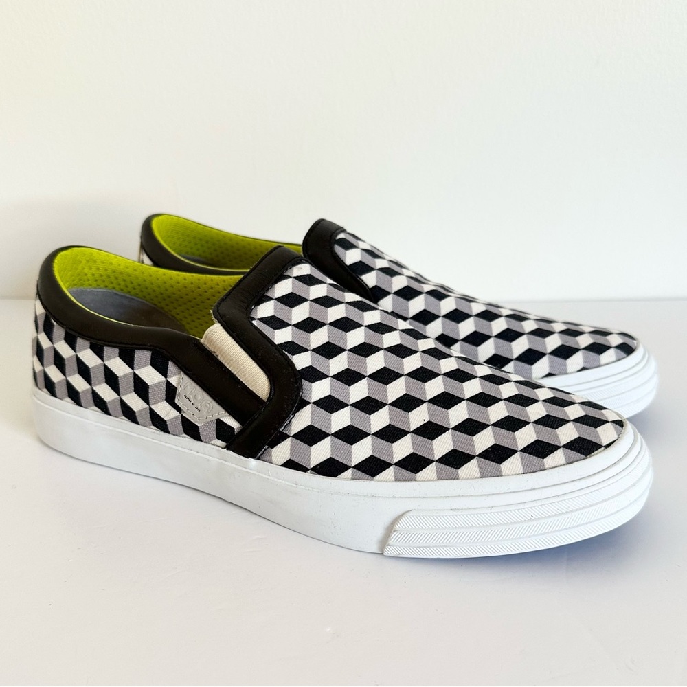 MOA Unisex Canvas Black and White Checkered Slip On Sneakers